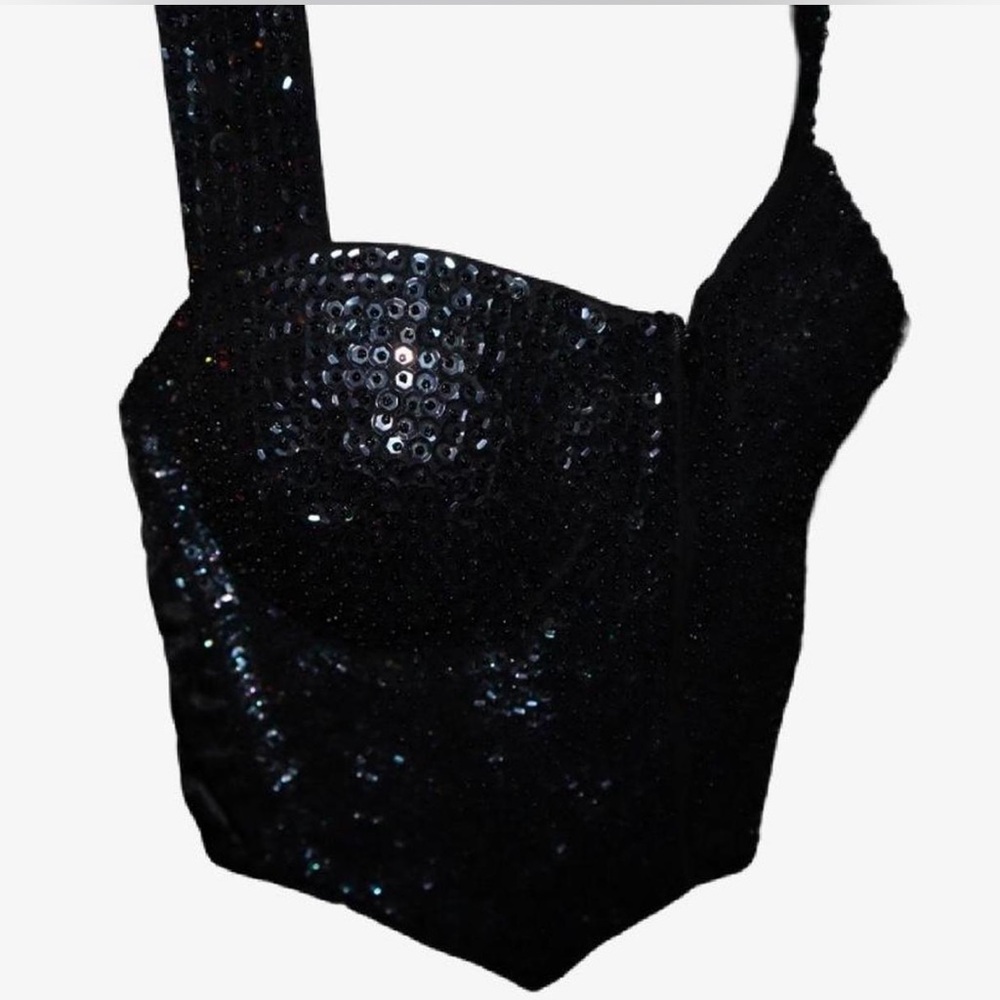 Black Sequin Corset
